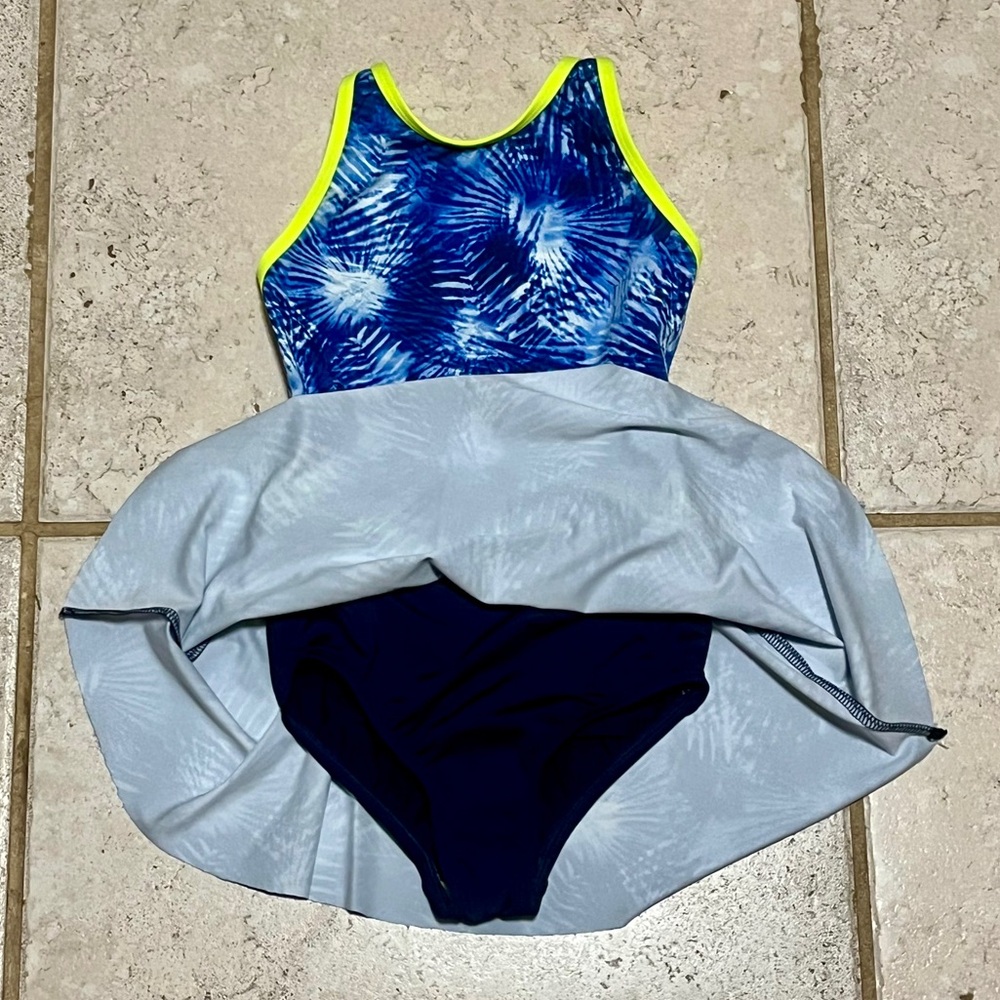 Land's End Girl's One-Piece Skirted Swimsuit - Picture 3 of 11